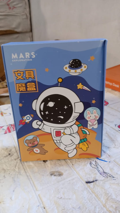 Cartoon Stationery Box Cartoon Design School Box Book , diary , Pen , Eraser, Sharpner , Sticker & Pen Refill Student Gift School box (1 box)