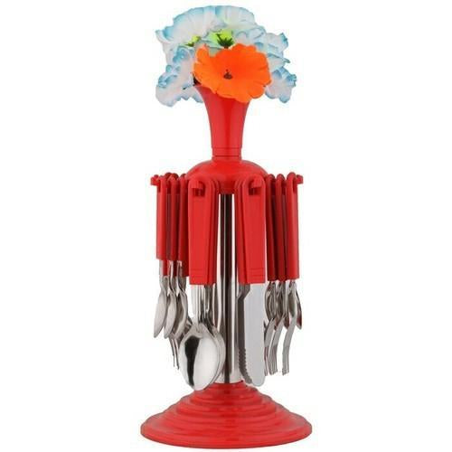 104 New Stylish 24 Pcs Plastic, Stainless Steel Cutlery Set (Pack of 24)