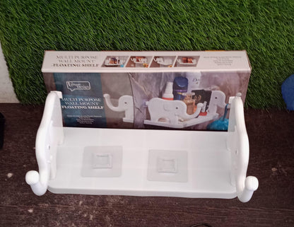 MULTIFUNCTIONAL ELEPHANT SHAPED STORAGE SHELF, NO PUNCHING WALL MOUNTED MINI STORAGE RACK, CREATIVE CUTE ELEPHANT SHELF ORGANIZER FOR KITCHEN BATHROOM BEDROOM STUDY