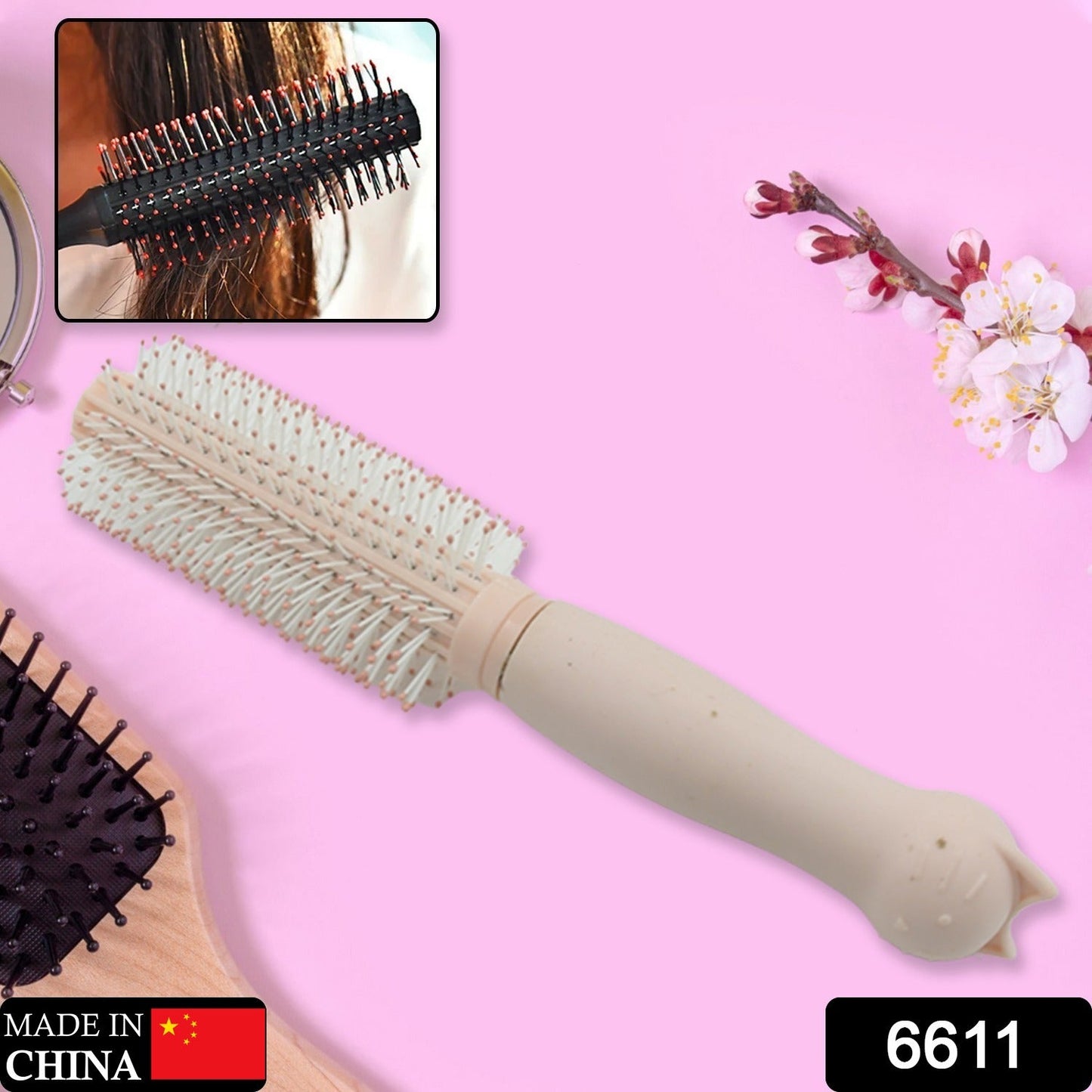 Massage Comb, Air Cushion Massage Hair Brush Ergonomic Matt Disappointment for Straight Curly Hair Cushion Curly Hair Comb for All Hair Types, Home Salon DIY Hairdressing Tool (1 Pc)