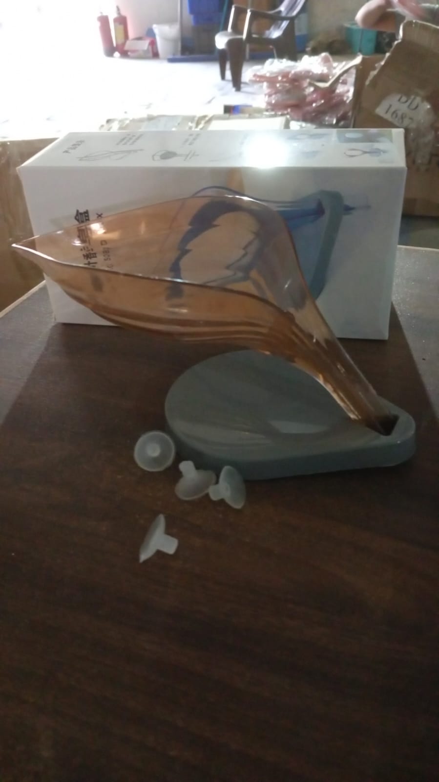 Plastic Leaf Shape Soap Box, Soap Holder (1 Pc / With Color Box)