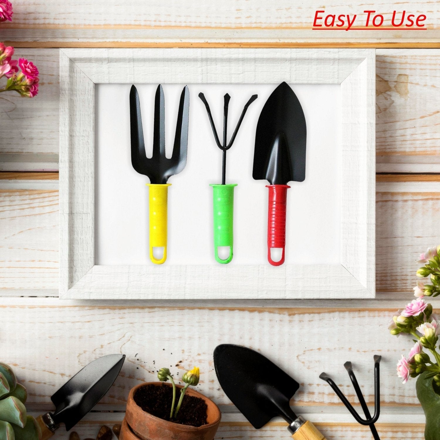 1768 Colorfull Garden Tool Set Set of 3Pc