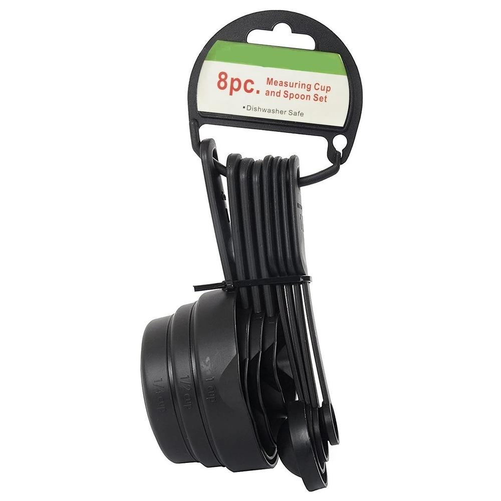 106 Plastic Measuring Cups and Spoons (8 Pcs, Black) Party Hat