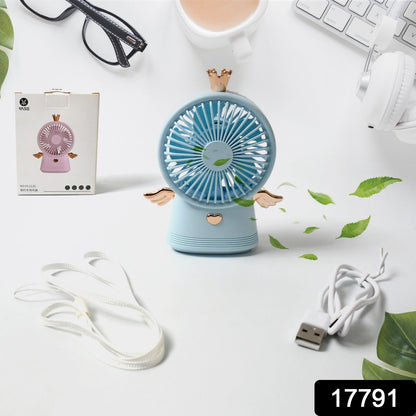 Cute Electric Mini Handheld Fan, Portable USB Rechargeable Mini Fan for Home, Office, Travel and Outdoor Use (1 Pc)
