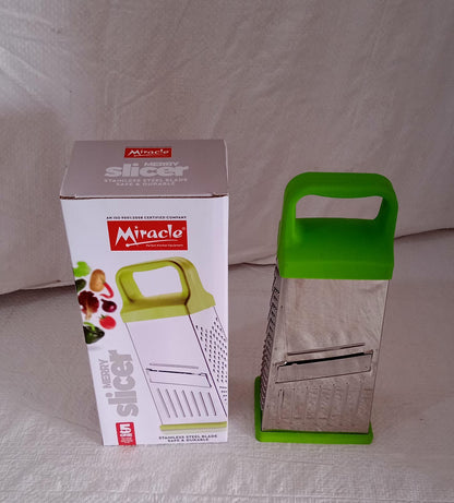 Miracle 5 In 1 Multifunctional Stainless Steel, Cheese Grater With Handle Stainless Steel Material Food Grater For Carrot, Cheese, Panner, Lemon or orange Peel and other Vegetable & Fruit