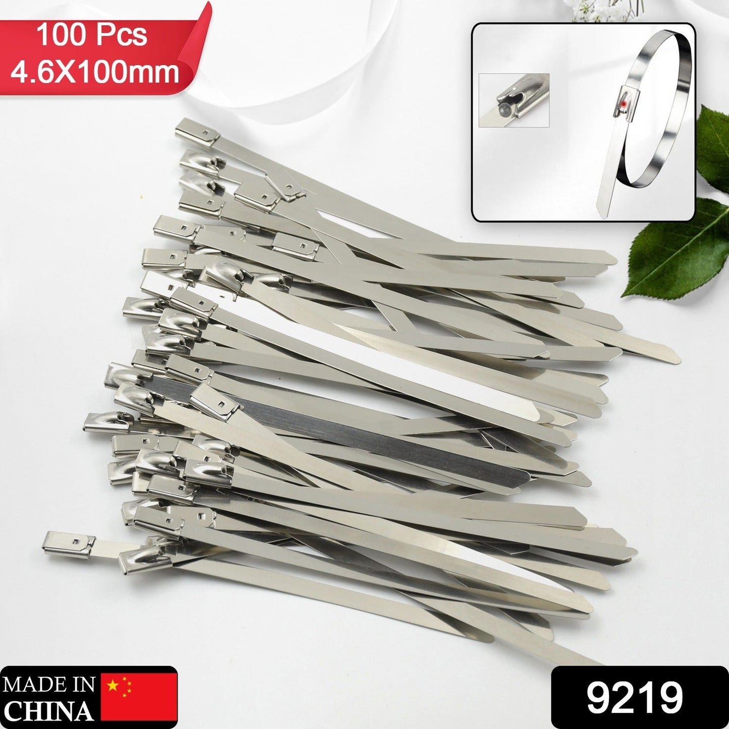 Stainless Steel Cable TIE Used for Solar, Industrial and Home Improvement Multipurpose HIGH Strength, Self-Locking Zip Ties, Multi-purpose Tie, Portable Rustproof 100Pcs Wide Application Zip Tie Set for Building (4.6x100MM / 100 pcs Set)