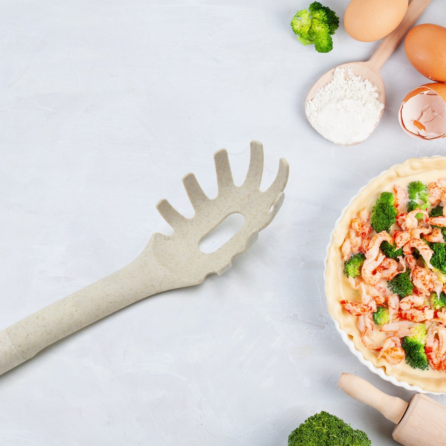 Plastic Kitchen Accessories Whisk , Pasta Spoon & Soup Spoon Heat Resistant Non Stick Spoons Kitchen Cookware Items (1 Pc )