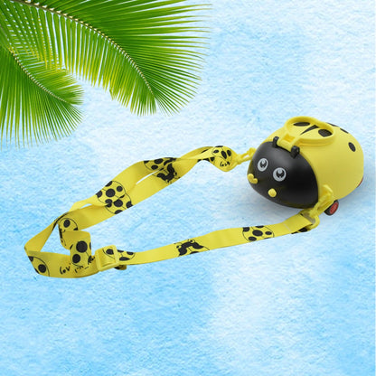 Cute Plastic Bug Shape Water Bottle with adjustable shoulder strap, 4 wheel & Straw, portable drinking cup Water Bottle For Kids | Water Bottle | Return Gift For Kids | Water Bottle With Straw | School Kinds Water Bottle (1 Pc)