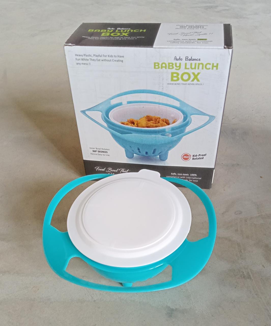 Portable Non Spill Feeding Toddler Gyro Bowl 360 Degree Rotating Dish