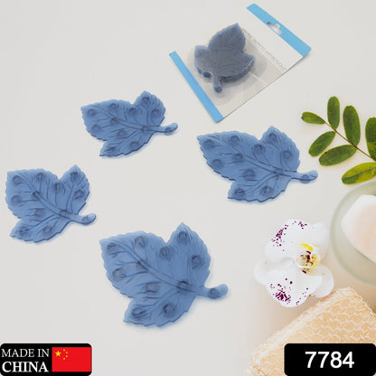 Mini Pvc Anti-Slip Bat Mat Non Slip Baby Bath Mats, Mini Child Safety Anti Slip Shower Mats Leaf Shaped for Kids (4 pc Set)