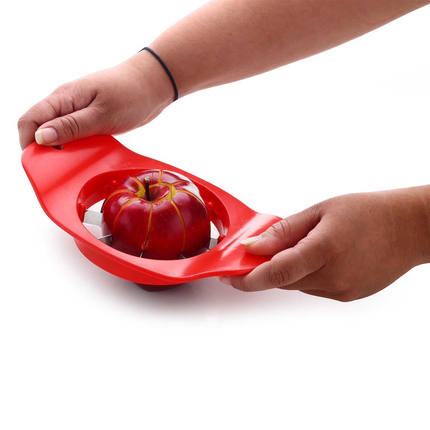 8124 Ganesh Plastic & Stainless Steel Apple cutter (colors may vary)