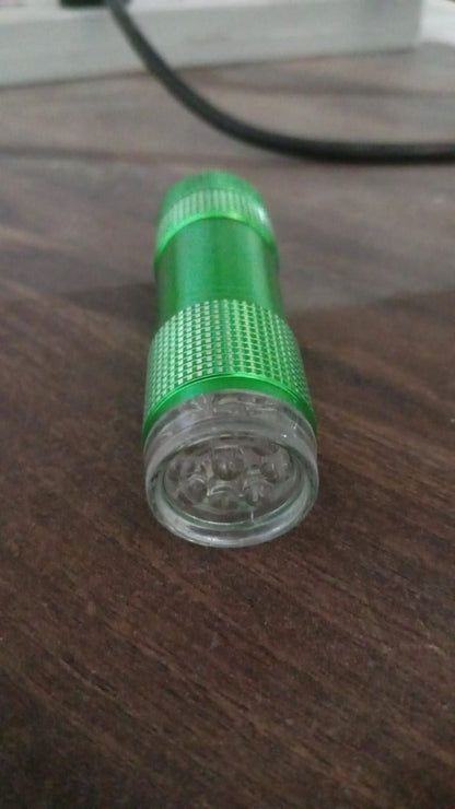 Super-Bright Mini 9 LED Bulb Pocket Torches - Small Torch Flashlight for Camping, Hiking, DIY, Travelling, Outdoors and More 3 Battery operated (Battery not included / 1 pc)