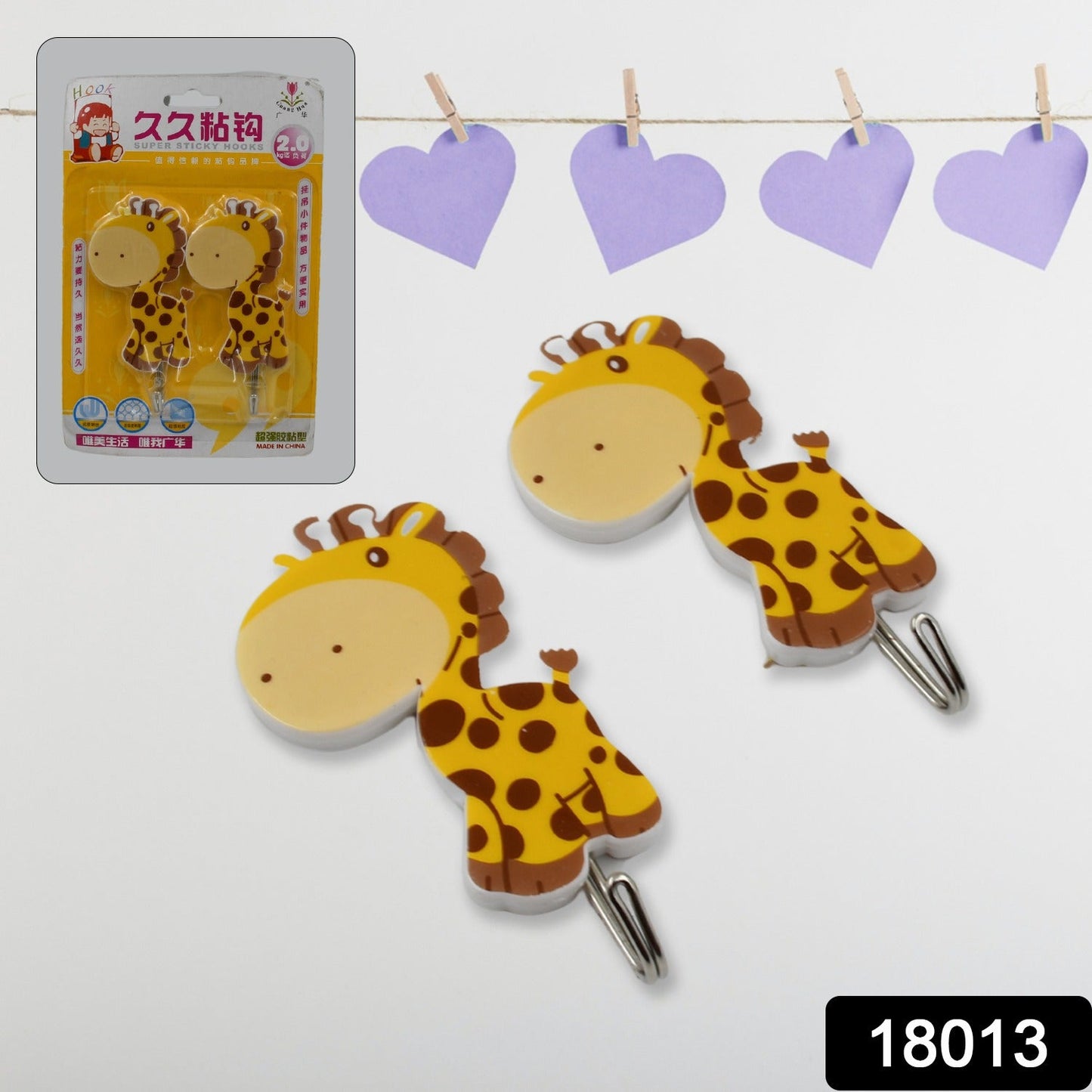 Multipurpose Strong Hook Self-Adhesive hooks for wall Heavy Duty Hook, Sticky Hook Household For Home, Decorative Hooks, Bathroom & All Type Wall Use Hook, Suitable for Bathroom, Kitchen, Office