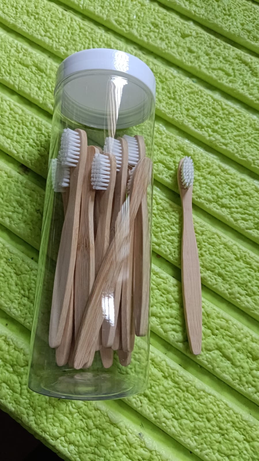 Bamboo Wooden Toothbrush Soft Toothbrush Wooden Child Bamboo Biodegradable Toothbrush, Manual Toothbrush for Adult, Kids (15 pcs set / With Round Box)