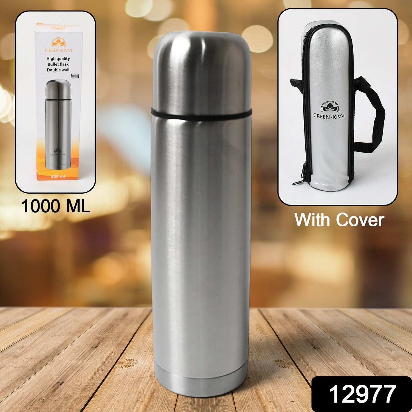 Vacuum Stainless Steel Double Wall Water Bottle, Fridge Water Bottle, Stainless Steel Water Bottle Leak Proof, Rust Proof, Cold & Hot Thermos steel Bottle| Leak Proof | Office Bottle | Gym | Home | Kitchen | Hiking | Trekking | Travel Bottle (1000 ML)