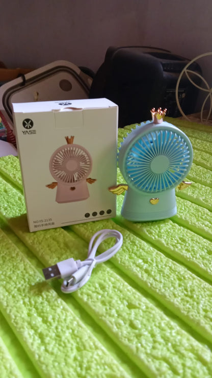 Cute Electric Mini Handheld Fan, Portable USB Rechargeable Mini Fan for Home, Office, Travel and Outdoor Use (1 Pc)