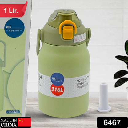 Premium Stainless Steel Vacuum Insulated Bottle Water Flask Vacuum Hot Cold For Kids / Travelling Water Bottle for Kids with Straw, Thermos For office / Gym /School (1000 ML)