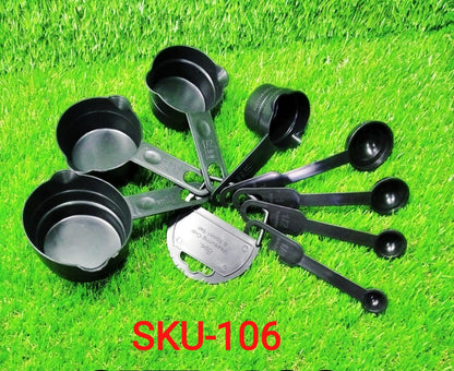 106 Plastic Measuring Cups and Spoons (8 Pcs, Black) Party Hat