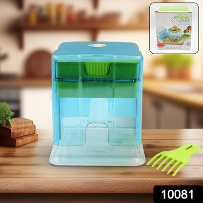 2 in 1 Potato Chipser / Slicer French Fries Maker Finger Chips | Plastic | Two Blades Finger Chips Cutter for Kitchen Accessory Vegetable Fruit Slicer (1 Pc)